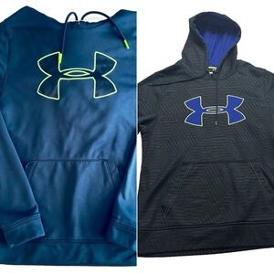 💥Under Armour Dark Blue/Black Hoodies with Logo Size XXL💥